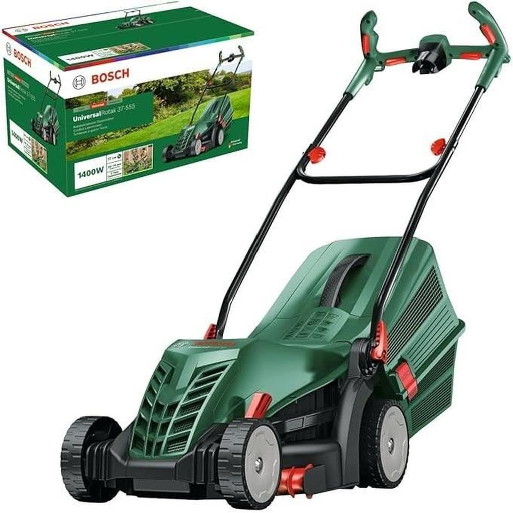 Tondeuse filaire Bosch - UniversalRotak 37-555 (moteur 1400 W, 37 cm de coupe, bac ramassage 40L)