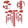 Festive Felt Ceiling Decoration Chinese New Year Hanging Fu Ornament Red Tassel Lucky Horse for Event and Room Decor