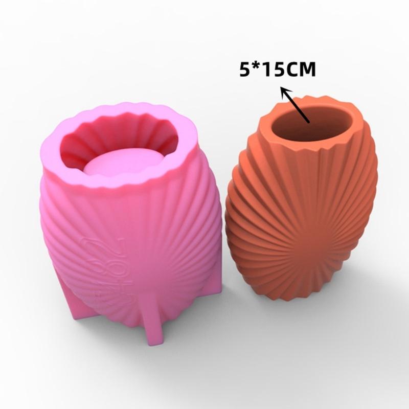 Geometric 3D Stripe Gypsum Silicone Molds Storage Box Mold for Making Succulent Plant Pot Flower Pot Candle Holder