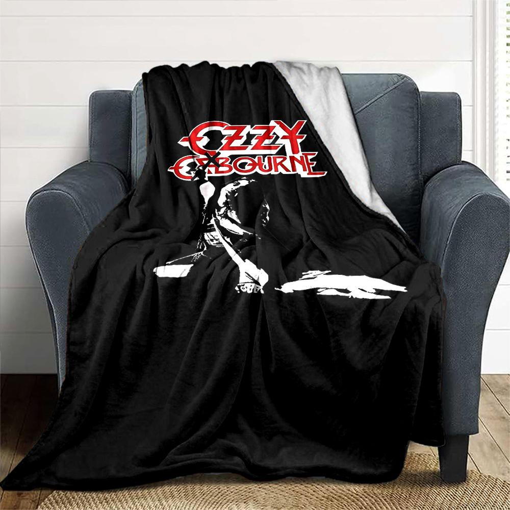 1pc OZZY Osborne Soft Flannel All Season Throw for Home, Office, Outdoor UseDurable Comfort Soft Warm Throw for Home