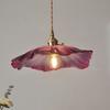 Glass Lotus Leaf Pendant Lights Flowe Hanging Lamps Home Decor Lighting for Living Room Bedroom Bedside Light Fixture Indoor