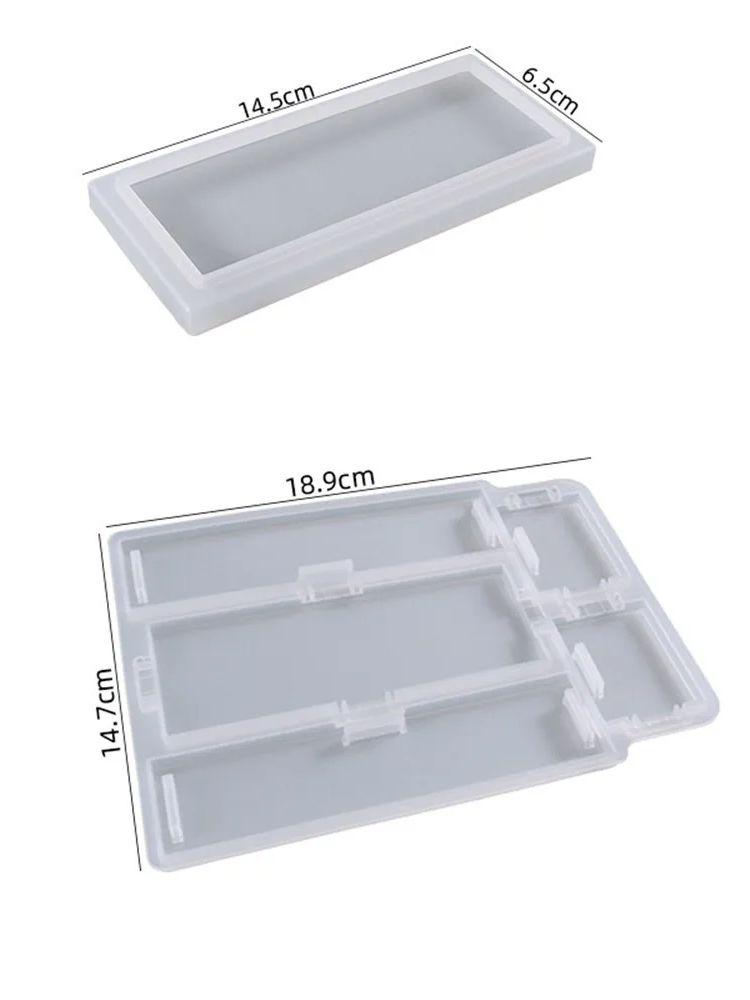 

DIY Epoxy Resin Mold Silicone Mold DIY Jewelry Pendant Storage Organizer Tray Mold Square Rectangular Casting Accessories чистий