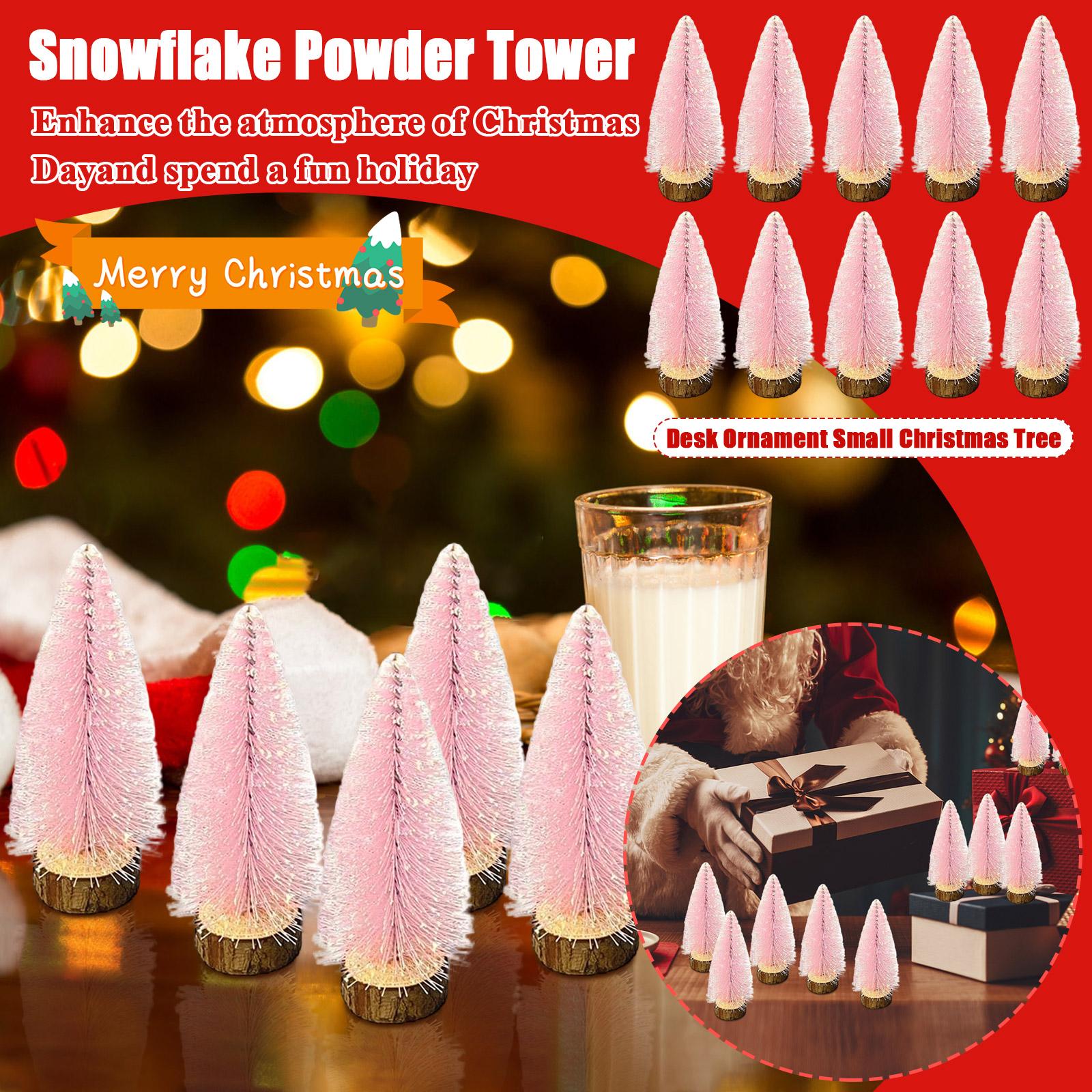

Snowflake Powder Tower Desk Ornament Small Christmas Tree One Size