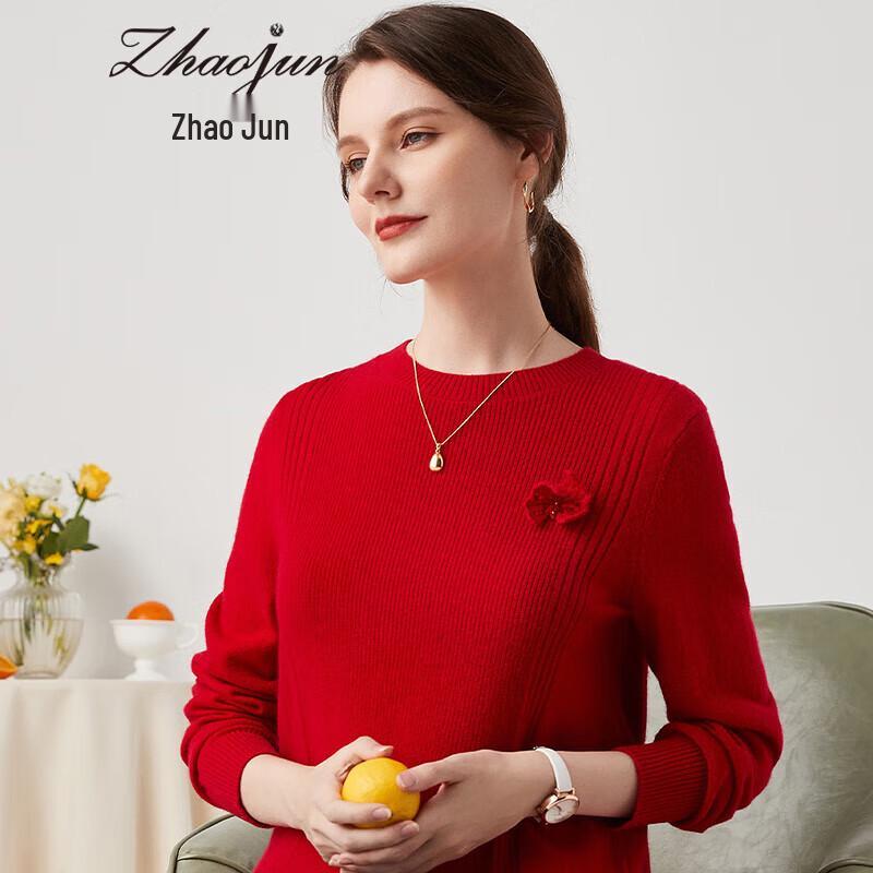 Zhaojun Women s Round Neck Pure Cashmere Sweater M 70560₽