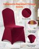 50 Pcs Burgundy Chair Covers, Polyester Spandex Chair Cover, Stretch Slipcovers for Wedding Party Dining Banquet Flat-Front Chair Covers, Fits Chair