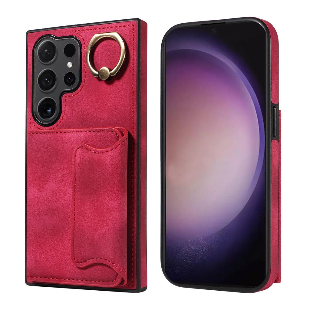 for Samsung Galaxy S24 series.for Samsung Galaxy S24, S24+, S24 Ultra Ring Bracket Card Holder Slots Cover Phone Case