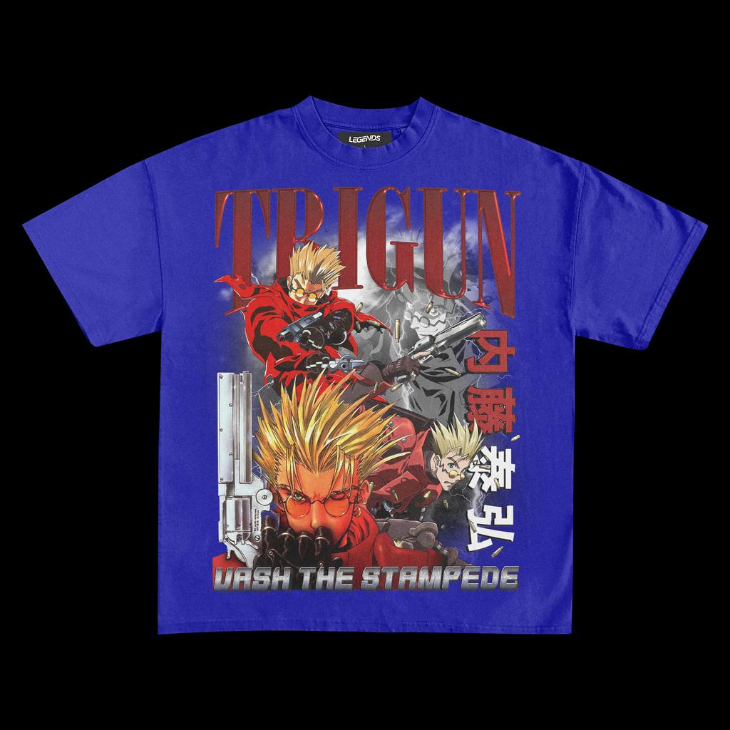 T-shirt Vash The Stampede Anime Vintage T-shirt Femme Homme Oversize Streetwear Y2k Hip Hop Harajuku Manches Courtes Vêtements Haute Qualité Femme Homme