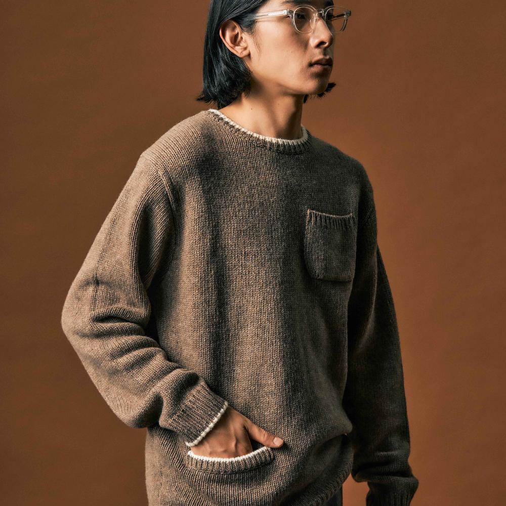 Edward Max Two-Pocket Round Neck (Brown) L(100)