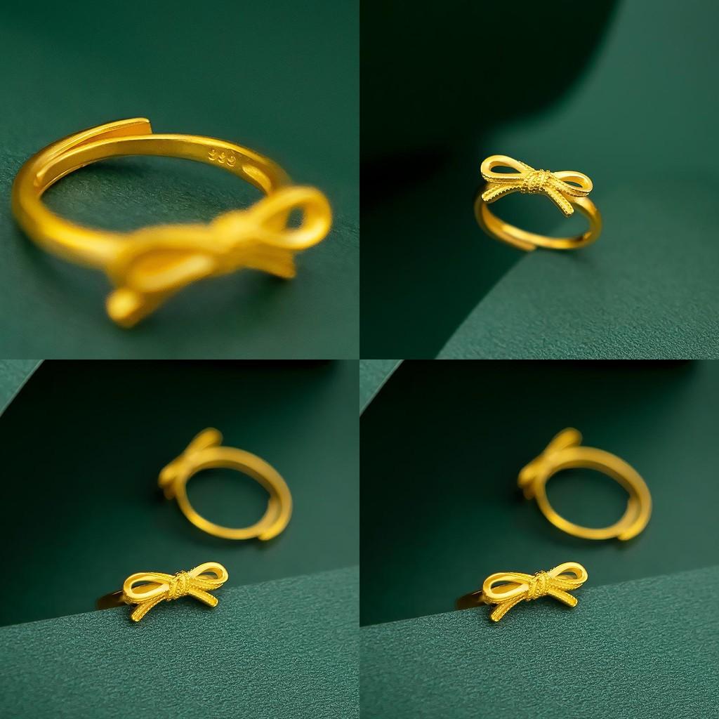 Sophisticated Gold Plated Butterfly Knot Ring For Women Perfect Fashion Accessory