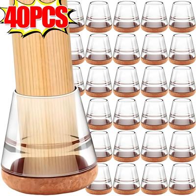 40/1PCS Silicone Chair Leg Floor Protector Non-slip Furniture Pad For Table Chair Legs Protect Reduce Noise Rubber Chair Leg Pad
