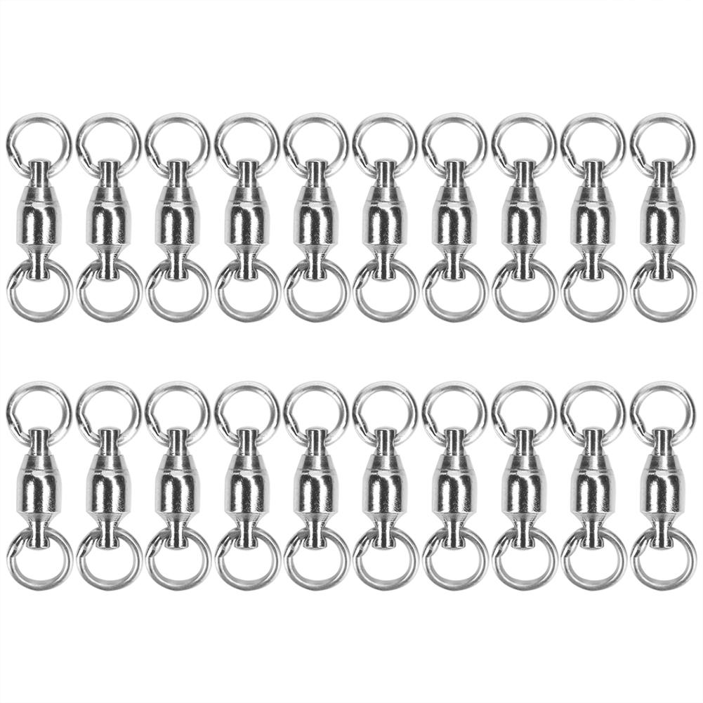 Swivel Fishing Tackle Rings Solid Rolling Hooks Lure Bearing (4#20pcs)
