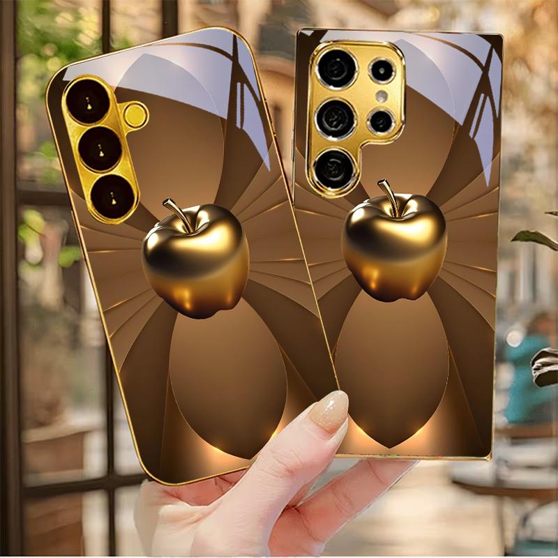 Lucky Flower Petals Electroplated Golden Phone Case For Samsung A23 A33 A53 A73 A14 A34 A54 A15 A35 A55 A06 A16 A36 Back Cover