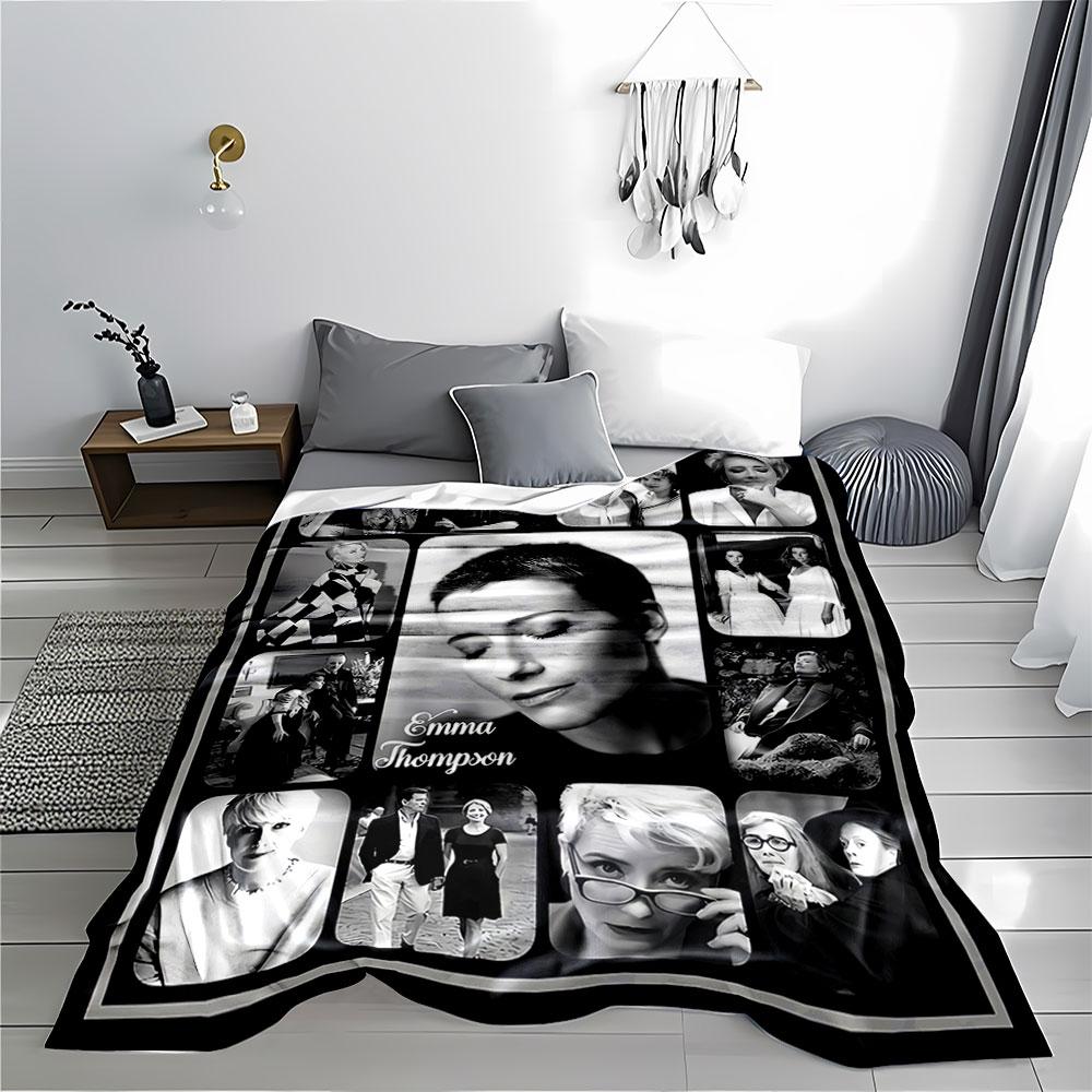 Black and White Actress Collage Blanket for All Seasons Blanket Lunch Break Throw Gift