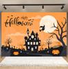 Horror Halloween Photography Background Moon Night Castle Forest Pumpkin Lantern Skeleton Family Party Photo Backdrop Decoration434