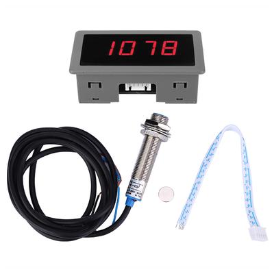 Kırmızı 4 Haneli LED Motor Takometre RPM Hız Test Cihazı Ölçer NPN Salonu Yakınlık Değiştirme Sensörü(kırmızı 4
