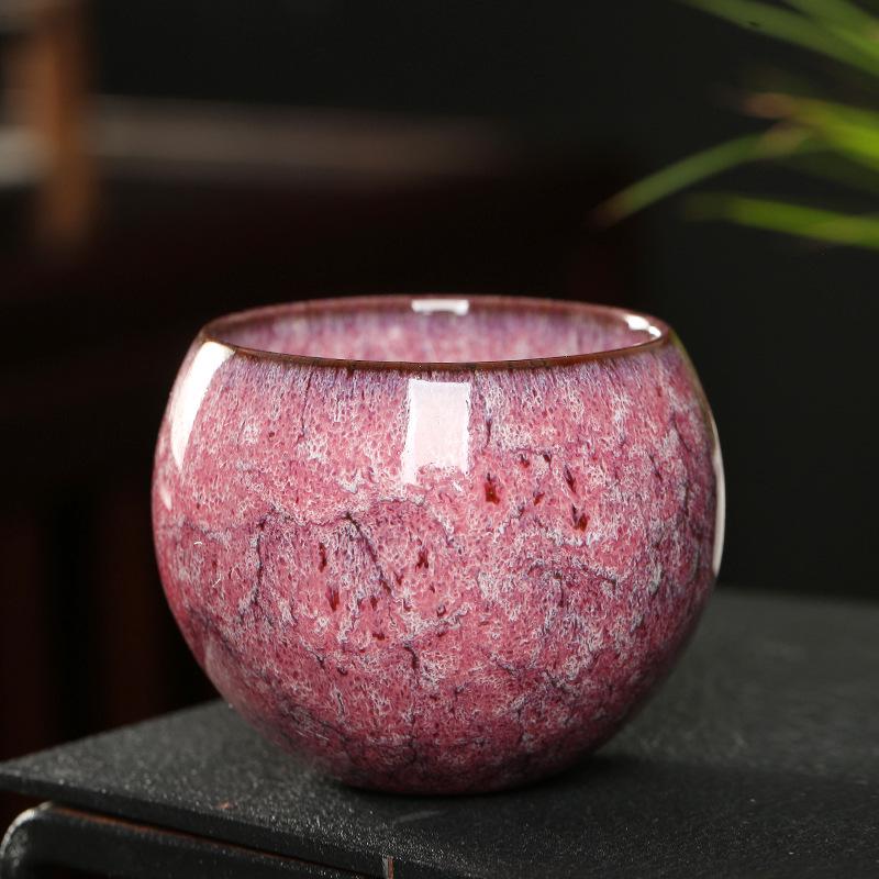 Kiln-Glazed Jianzhan Tea Set with Dragon Relief Tumbler