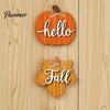 Seasonal Gift for Home Hello Fall Wooden Door Hanger, Pumpkin Maple Leaf Hanging Sign, Autumn Bountiful Display Harvest Front Wall Decor Thanksgiving