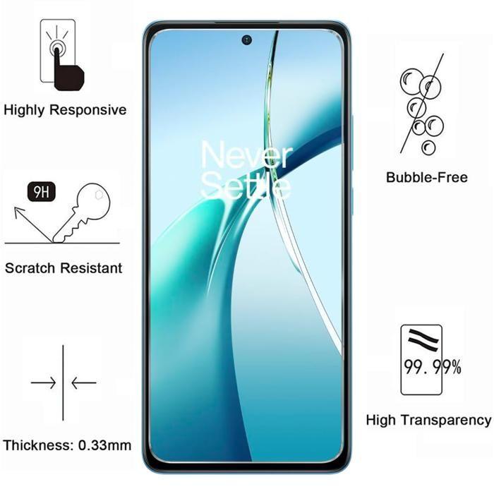 Screen Protector - Phonillico® - OnePlus Nord CE 4 Lite 5G - Tempered Glass - 4 Pack - Scratch Resistant