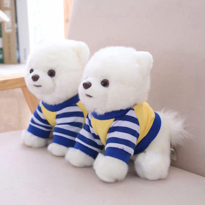 Adorable Pomeranian Puppy Plush Toy In Clothes - Cute Stuffed Animal Pillow for Kids' Birthdays