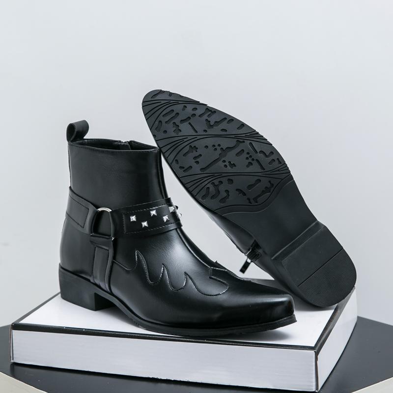 Modne Nowości Męskie Botki Modne Codzienne Skórzane Męskie Buty Chelsea Wygodne Podstawowe Buty Wysokie Buty do Chodzenia Trampki