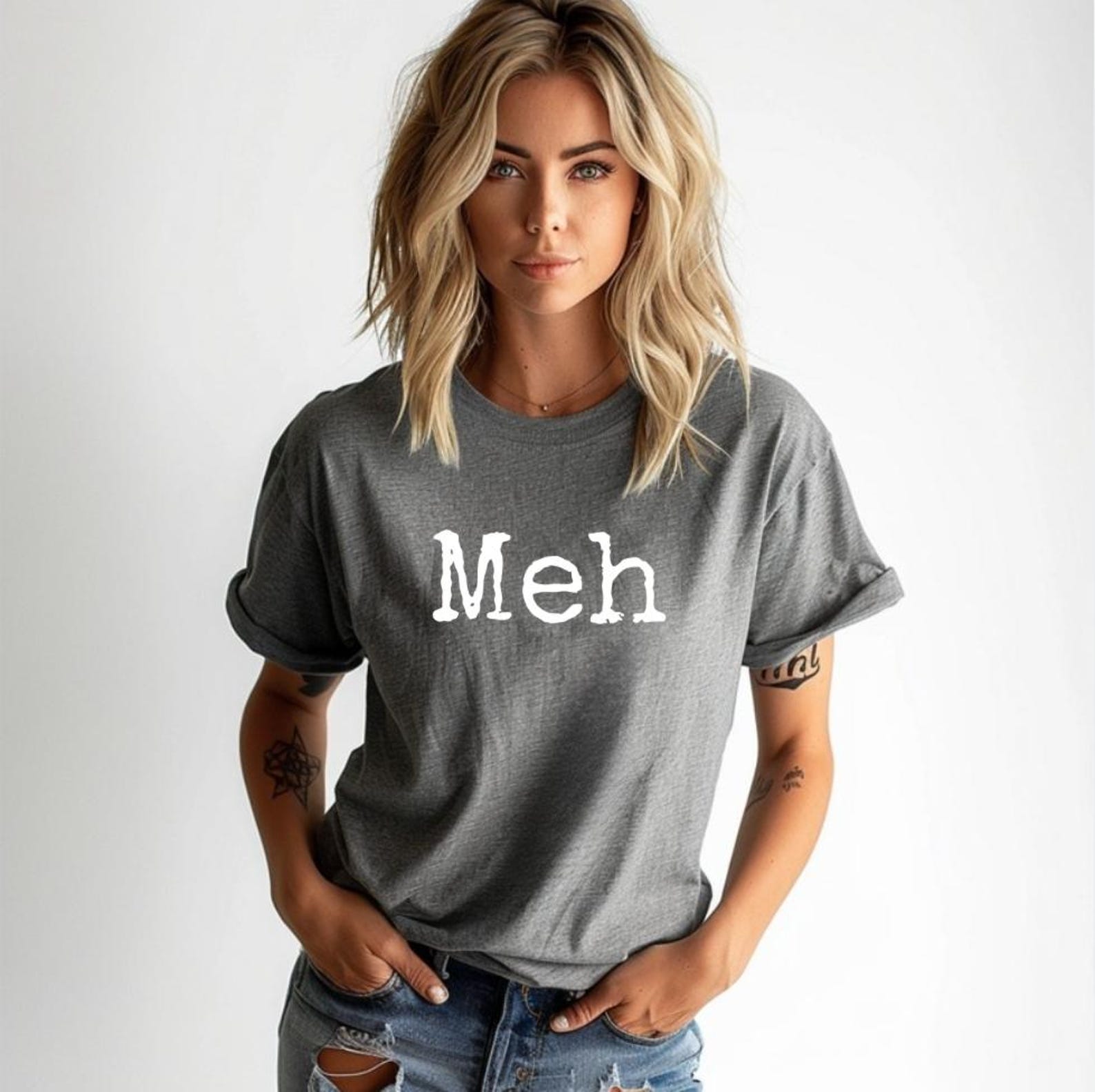 Meh Shirt, Funny Sarcastic T-Shirt, Introvert Graphic Tee, Minimalist Humor Shirt, Unbothered Aesthetic Tee, Anti Social Shirt, Gen Z Slang S