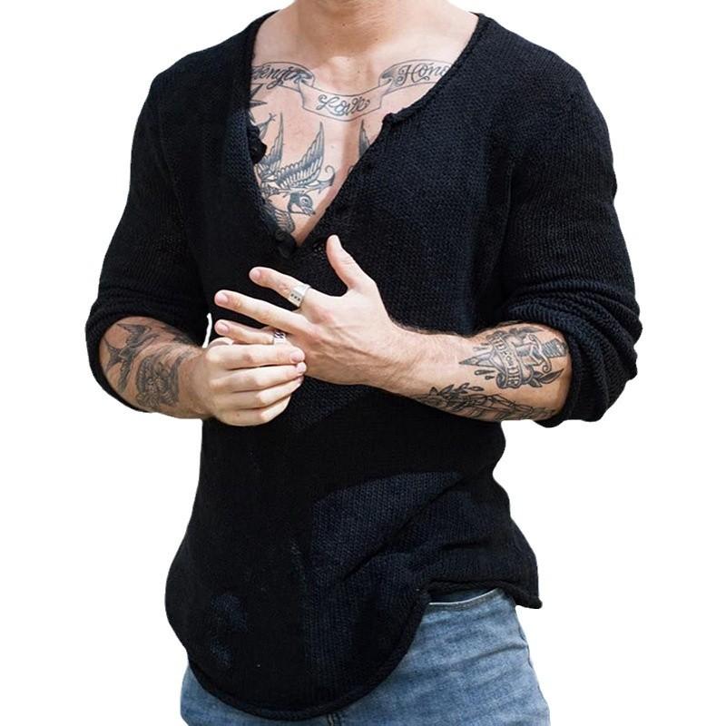 

Spring Autumn Cardigan Men V Neck Knitted Sweater Mens Casual Sweater Cardigan Slim Knitwear Tops Men XXXL чорний