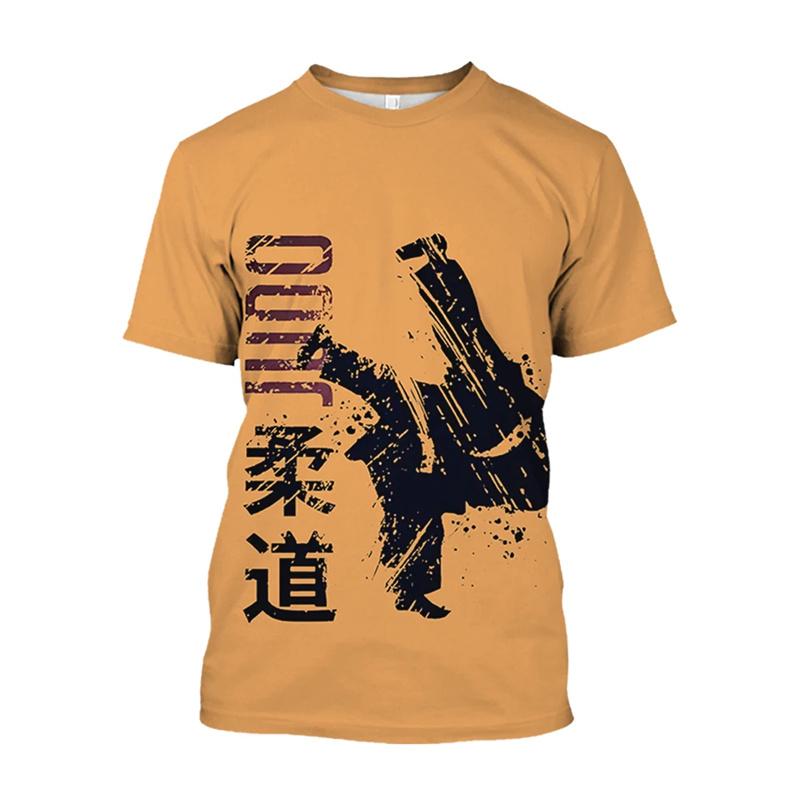 3D Printed Japan Training T Shirt Men Karate Pattern T-Shirts Fashion Round Neck Pullover Oversized Short Sleeve Tees Sport Tops