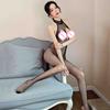 Women's Sexy Crotchless Fishnet Lingerie Set Stretch Mesh Hollow Bodystocking Bra And Underwear Combo Female Costumes Teddy