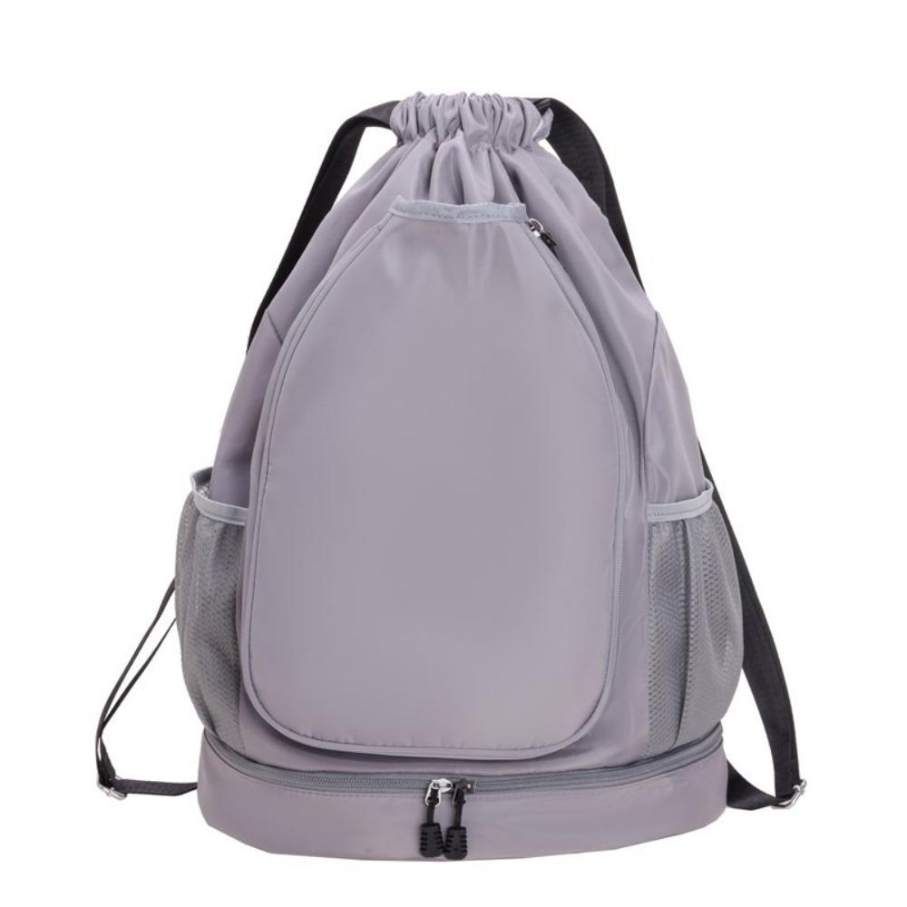 

2 Rackets Badminton Sports Bag with Shoes Pocket Gym Pack Drawstring Fitness Bag Men and Women серый
