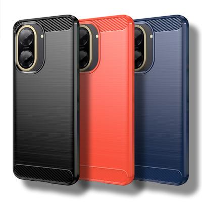 For Poco C71 Case For Xiaomi Poco C50 C51 C55 C65 C75 C71 4G Cover Carbon Fiber Shockproof Silicone Bumper For Poco C71