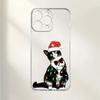 Christmas Cat Themed Transparent Phone Case Suitable for iPhone 17 16 15 14 13 12 11 Pro/Max/Plus Anti Drop Protective Case