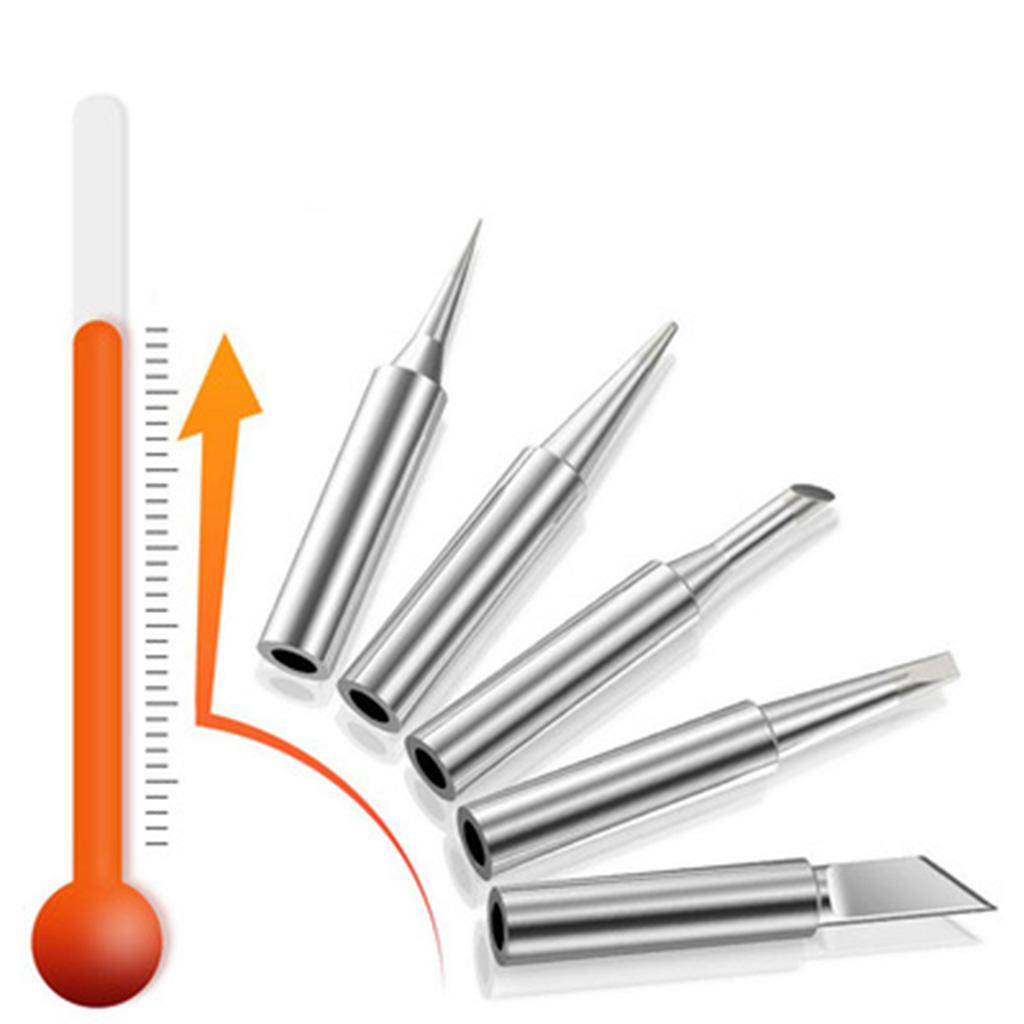 Soldering Iron Tip Hot Bare Copper Soldering Iron Tip Set 5 Pcs For Soldering Station B+2.2K+2.4D+3C+I 900M