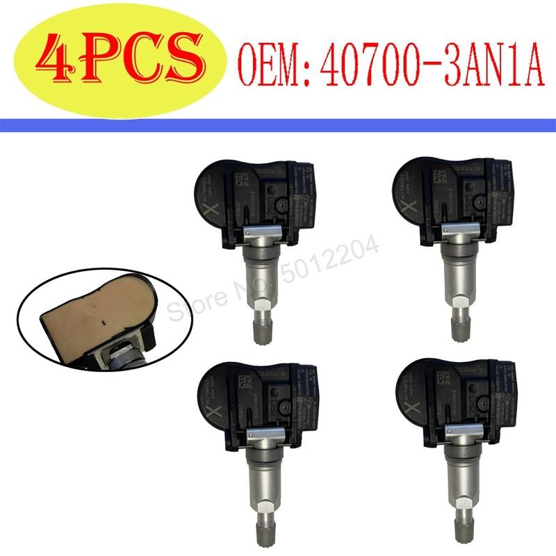4PCS Car Tire Pressure Monitor Sensor TPMS 40700-3AN1A for Nissan Juke Cube Versa Leaf Sentra 4 PCS