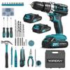 Yofidra 60N.M L 25+3 Torque Electric Impact Dril Cordless Electric Screwdriver With 32/53PCS Tool Kit Power Tool For 21V Battery
