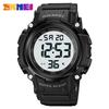 Trendy Men's Large Dial Digital Display Watch, Multi-functional Male Student Chronograph Waterproof Sports Watch