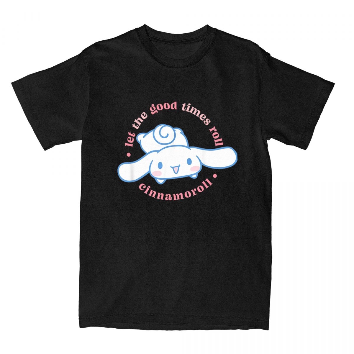 

Cinnamoroll Let The Good Times Roll T Shirt Harajuku Streetwear Leisure Men Women Vintage Short Sleeve Cotton Lovely Unisex Tops 4XL