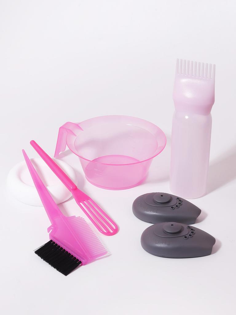 6pcs Hair Coloring Dyeing Kit with hair dye bowl,hair dye brush,earmuffs,hair dye bottle mixer,Special for real hair wigs