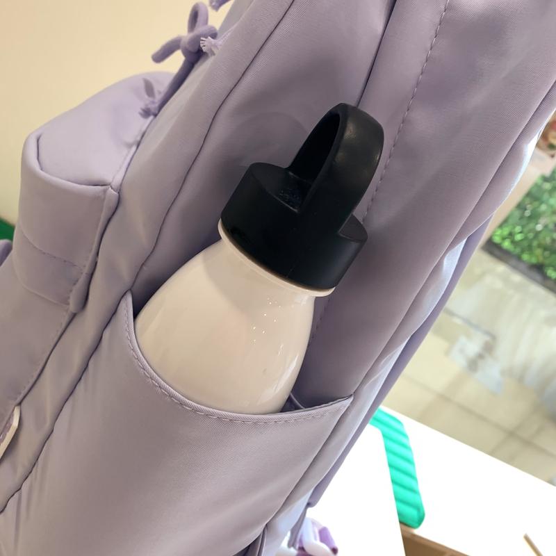 Large Capacity Student Bag Solid Color Women's Bow Backpack for Girls Computer Bag