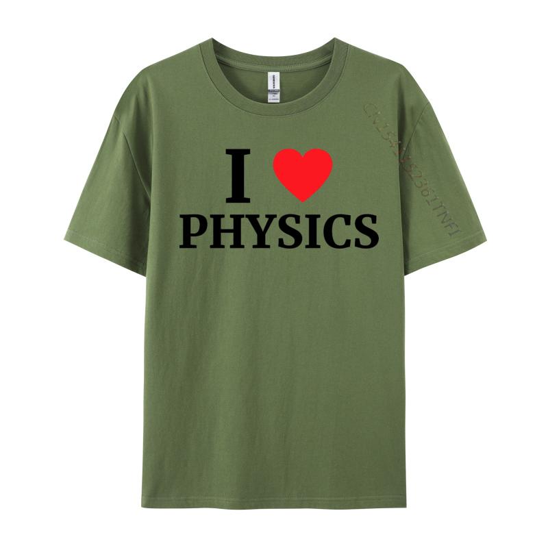 I Love Physics Heart Tshirt Retro Boy Top Tshirts Crewneck Combed cotton Tops Shirt Tops  Tees Casual