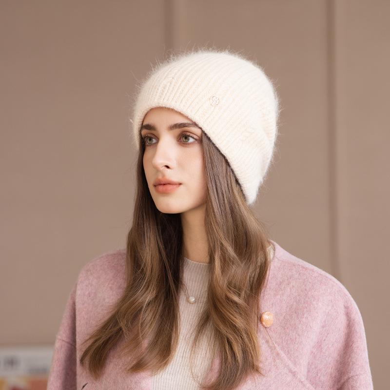 Wool knitted hat, warm in autumn and winter, new knitted hat, foreign gas stacking hat, ear protection, warm versatile wool hat