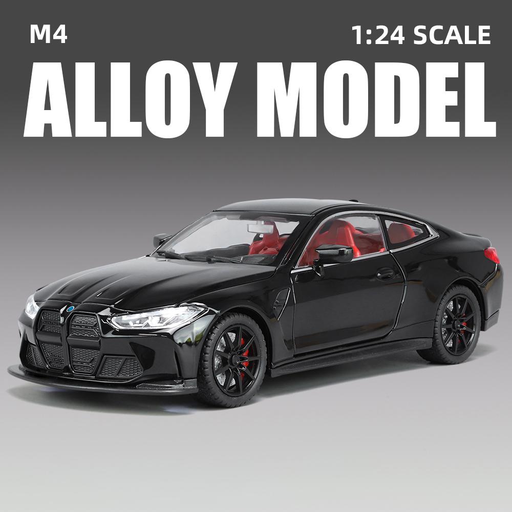 1:24 Metall-Druckguss M4 Sportwagenmodell Simulation Sound Licht Junge Spielzeugauto Heimdekoration Kindergeburtstagsgeschenk Halloween Spielzeug