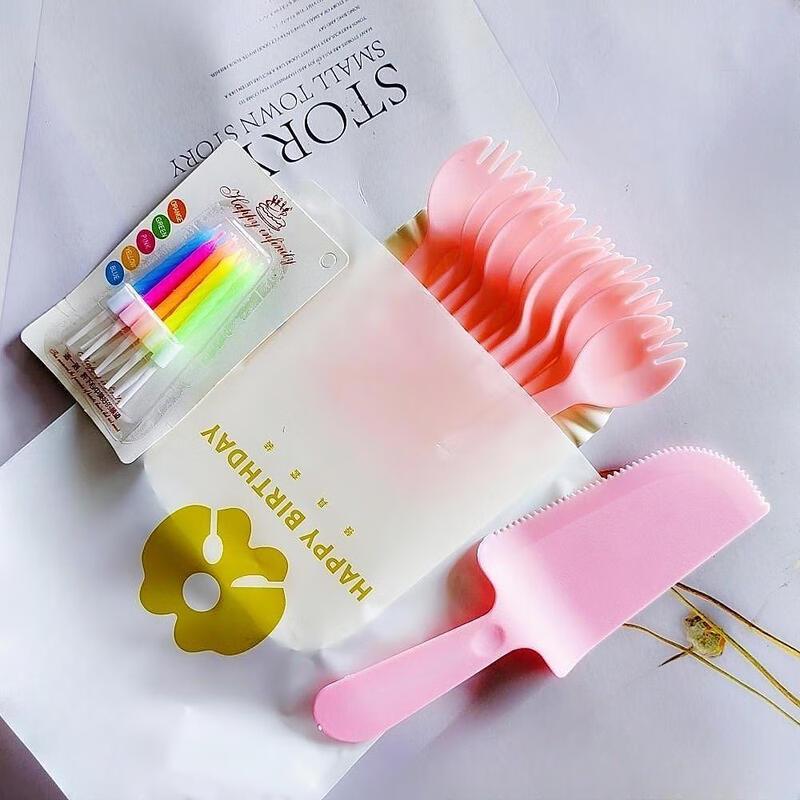 Розовый одноразовый пластиковый набор для вечеринки Shixun