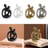 Abstract Couple Figurine Tealight Candle Holder Desktop Decoration Multipurpose for Bathroom Anniversary Gift 9x7.5x12cm