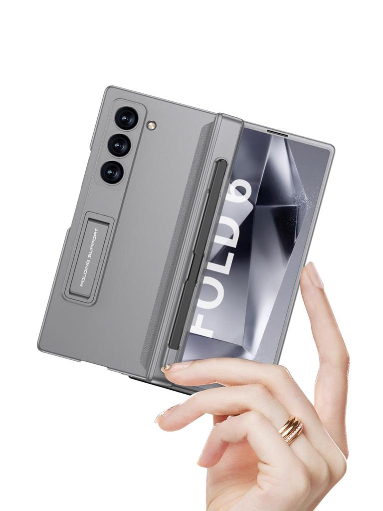 Samsung Fold6 Pen Slot Case: Cross-Border Folding, Magnetic Flip, Hinge Protection.