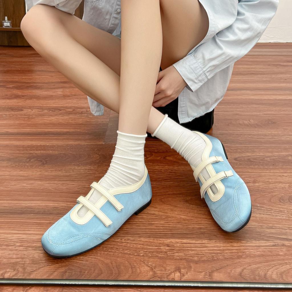 Ballet Shoes Single Shoes Satin Shallow Mouth Women's Shoes 2025 Summer New Casual Style Korean Niche Shoes Children's Design Style