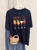 Cocktail Social My Favorite Prints TShirts Women Summer Loose Short Sleeve Tops ONeck Soft T Shirt Basics Casual Woman Clothes