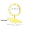 Jamaica Map Keychain Durable Bag Pendant Stainless Steel Jamaica Map Keyrings