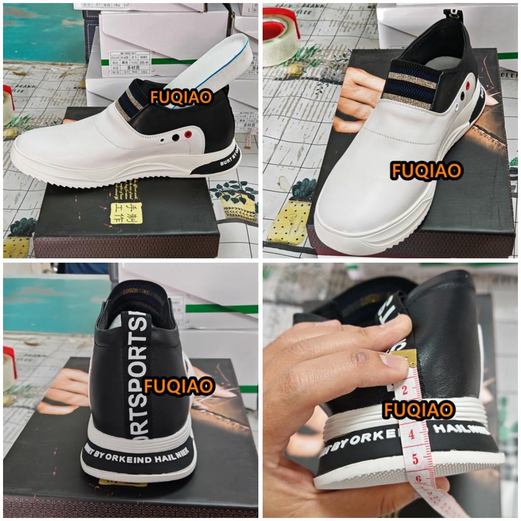 Men Genuine Leather Casual Elevator Shoes 5cm Hidden Lift Sneakers Comfortable Breathable Height Increase Business Office Sports