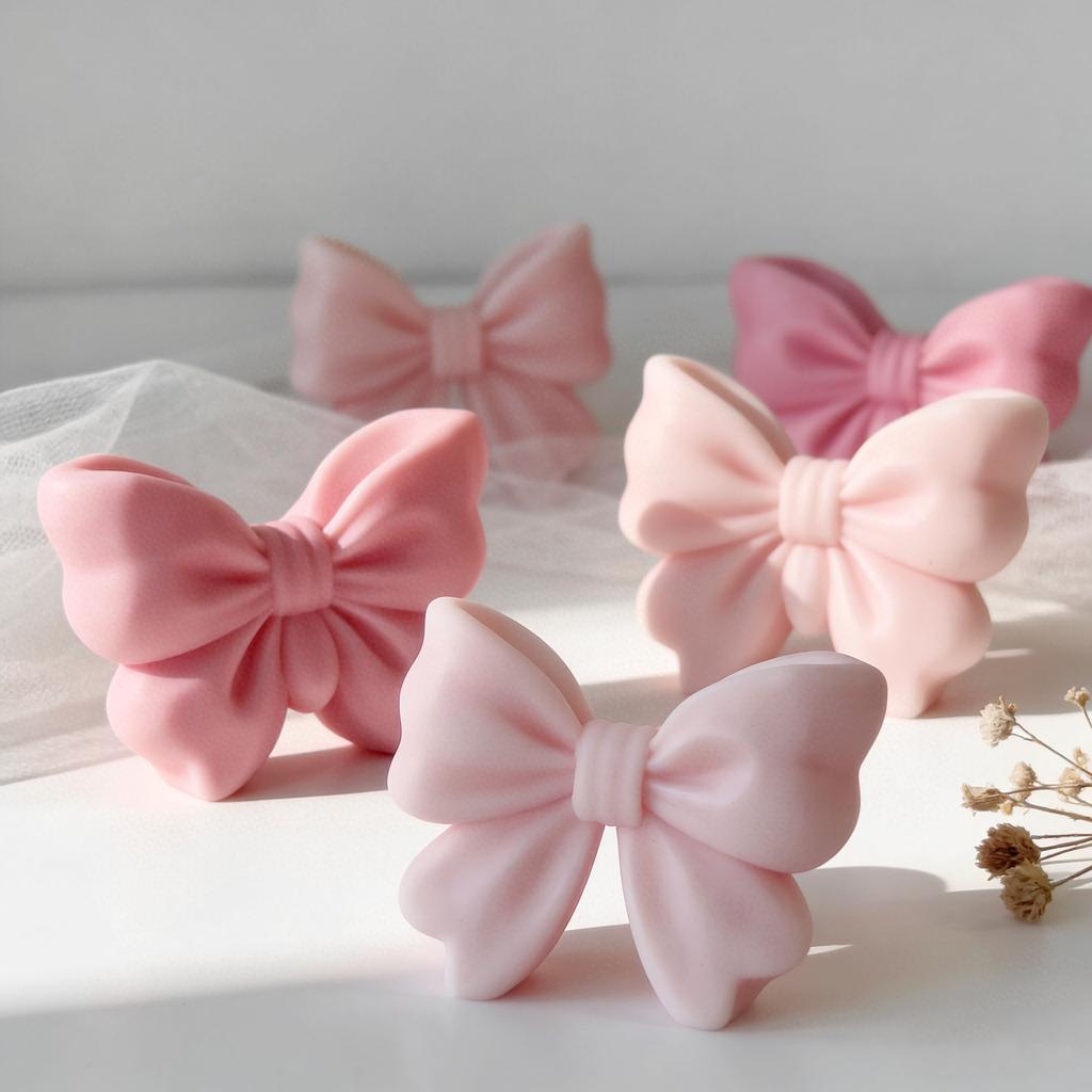 Bowtie Candle Mold Heat-Resistant Scented Candle Mold 3d Bow Silicone Mold Elegant For Resin Art Diy Craft Handmade Gift