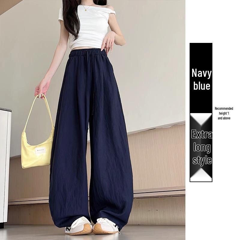 Women s High-Waisted Wide-Leg Curved Blade Pants - Summer Slimming, Loose-Fit, Drape Straight Yamamoto Style 2026. L (110-125 lbs)